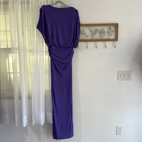 NWT Simkhai Hollins Asymmetric Cape Gown Maxi Dress Purple - Picture 3 of 4